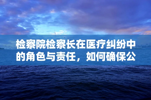 检察院检察长在医疗纠纷中的角色与责任，如何确保公正与专业？