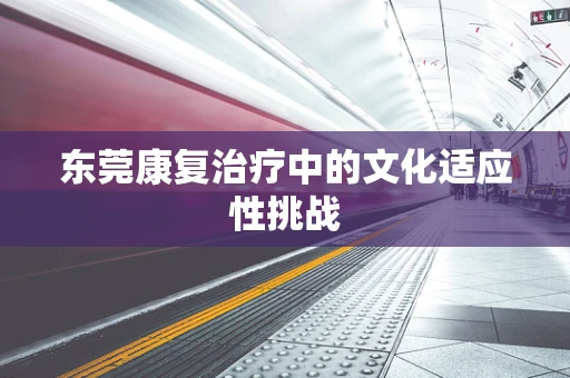 东莞康复治疗中的文化适应性挑战