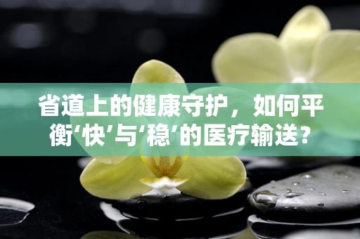 省道上的健康守护，如何平衡‘快’与‘稳’的医疗输送？
