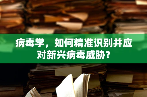 病毒学，如何精准识别并应对新兴病毒威胁？