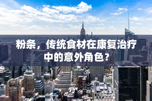 粉条，传统食材在康复治疗中的意外角色？