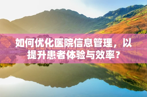 如何优化医院信息管理，以提升患者体验与效率？