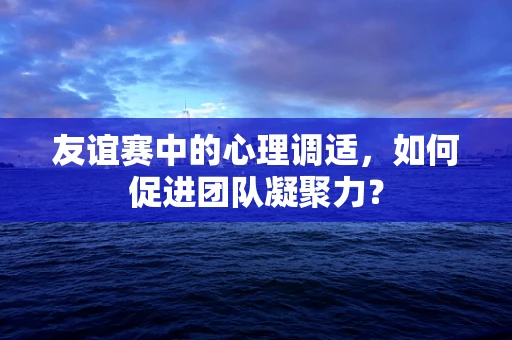 友谊赛中的心理调适，如何促进团队凝聚力？