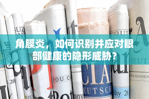 角膜炎，如何识别并应对眼部健康的隐形威胁？