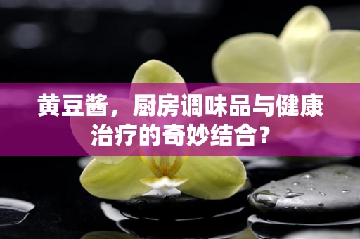 黄豆酱，厨房调味品与健康治疗的奇妙结合？