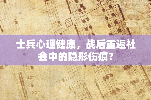 士兵心理健康，战后重返社会中的隐形伤痕？