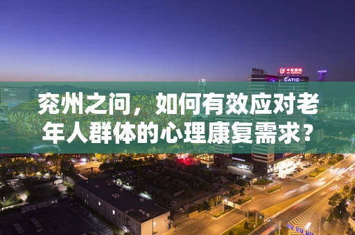 兖州之问，如何有效应对老年人群体的心理康复需求？