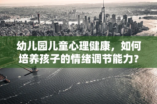 幼儿园儿童心理健康，如何培养孩子的情绪调节能力？