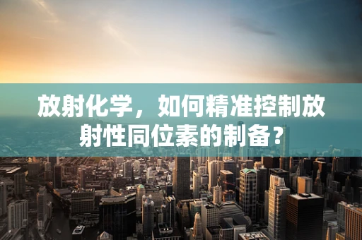 放射化学，如何精准控制放射性同位素的制备？