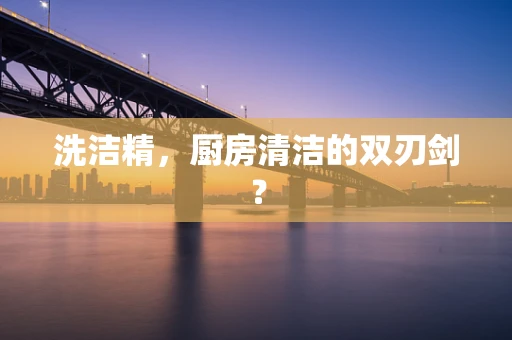 洗洁精，厨房清洁的双刃剑？