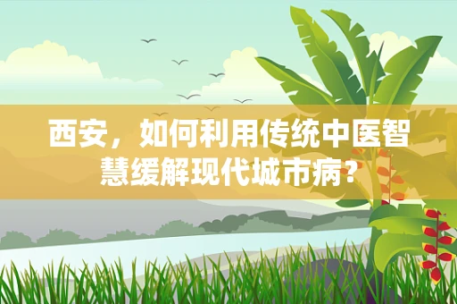 西安，如何利用传统中医智慧缓解现代城市病？